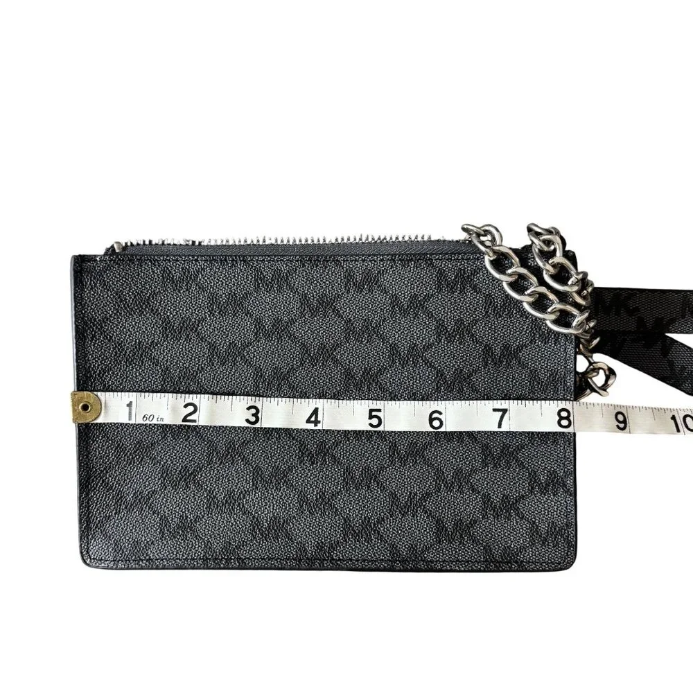 Michael Kors Womens Monogram Belt Bag /Fanny Bag With Chain Strap & Zip Closure